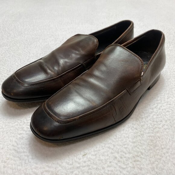 To Boot New York Loafers Shoes Mens 8 Brown Leather Slip On Made In Italy - Picture 4 of 12